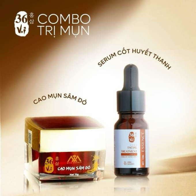 Combo Cao Mụn Sâm Đỏ và Serum Cốt Huyết Thanh 36 VI