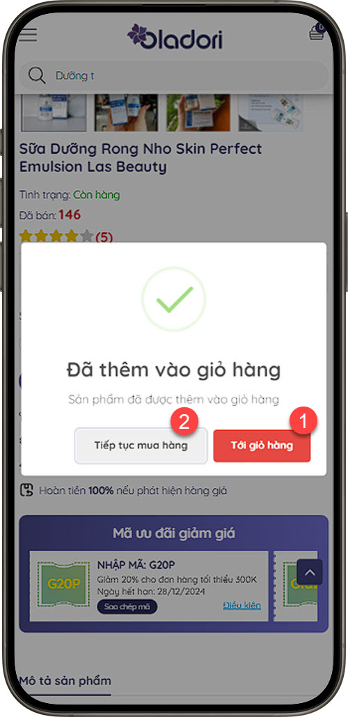 Thêm vào giỏ hàng thành công