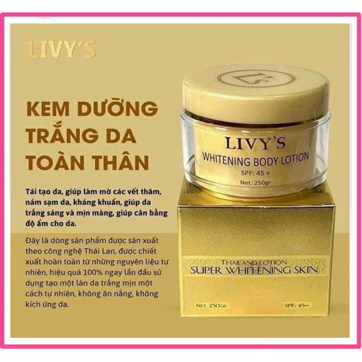 Kem Body Livy’s Vàng Thái Lan 250g - Hàng Chính Hãng